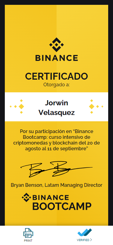 Binance bootcamp certificate