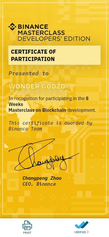 Binance masterclass certificate