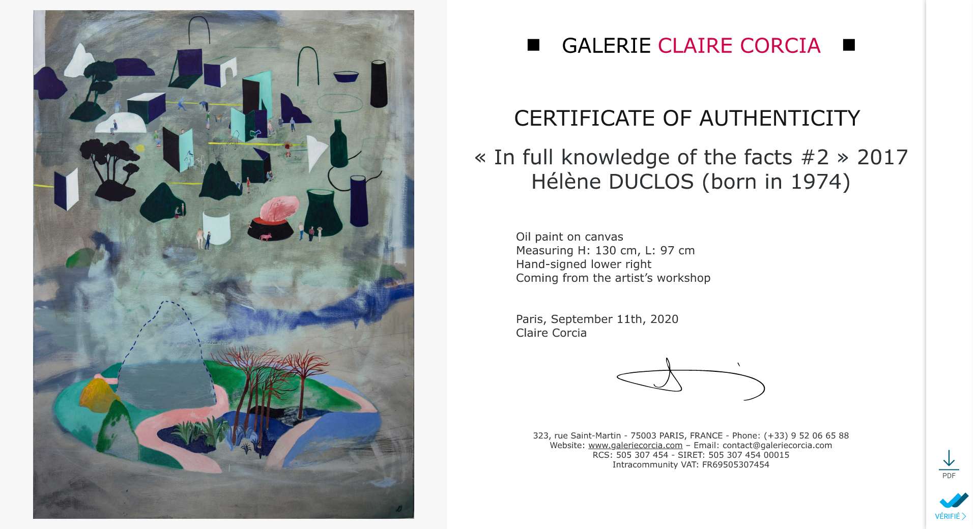 Claire Corcia certificate